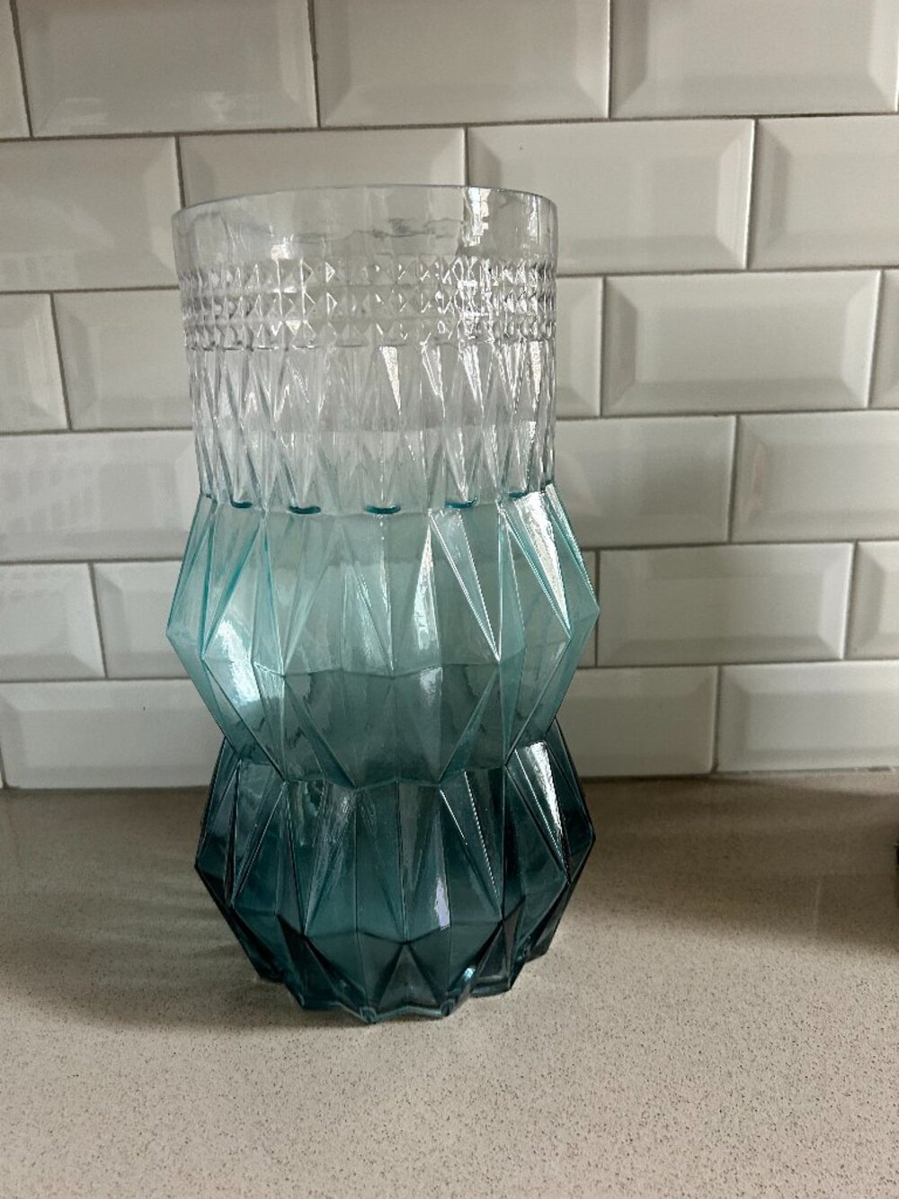West Elm Textured Glass Vases – Modern Diamond Pattern